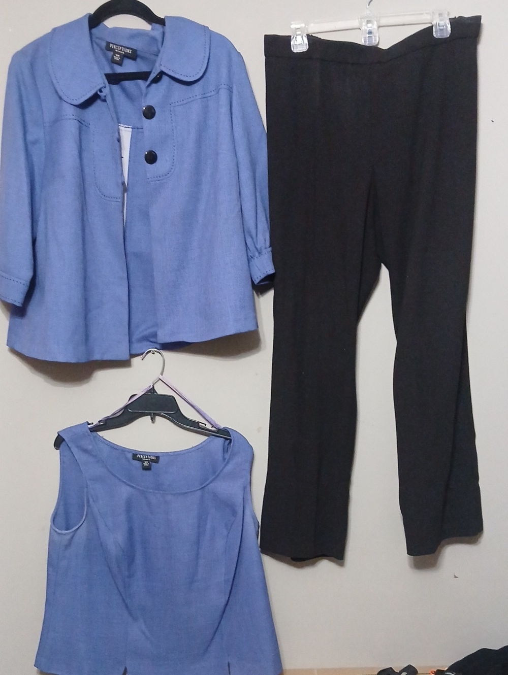 Perceptions Light Blue Jacket & Shell with Black Pants - Picture 1 of 8